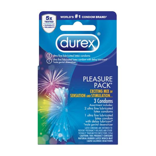 Durex Pleasure Pack, Assorted Lubricated Premium Condoms Condoms Pasteur Pharmacy