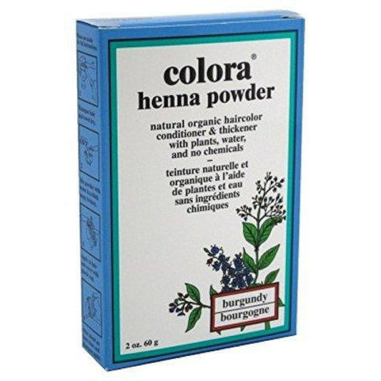 Colora Henna Powder, Natural Organic Hair Color Burgundy, 2 Oz Hair Color Pasteur Pharmacy