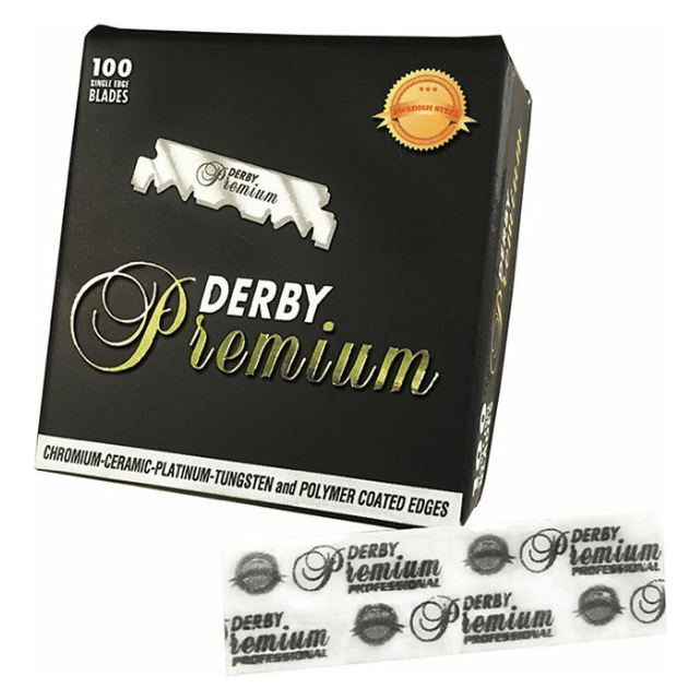 Derby Premium Single Edge Razor Blades with Swedish Steel, 100 Count Razor Blades Pasteur Pharmacy