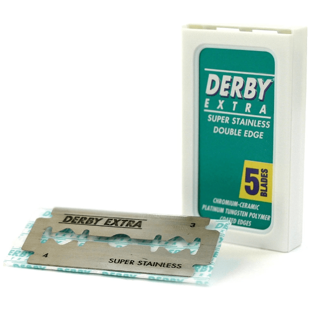 Derby Extra Chromium-Ceramic-Platinum Double Edge Razor Blades - 5 Pack Razor Blades Pasteur Pharmacy