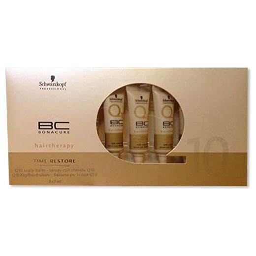 Schwarzkopf Bonacure Time Restore - Q10 Scalp Balm - 8 Vials 0.2 Fl. Oz. Hair Treatment Pasteur Pharmacy