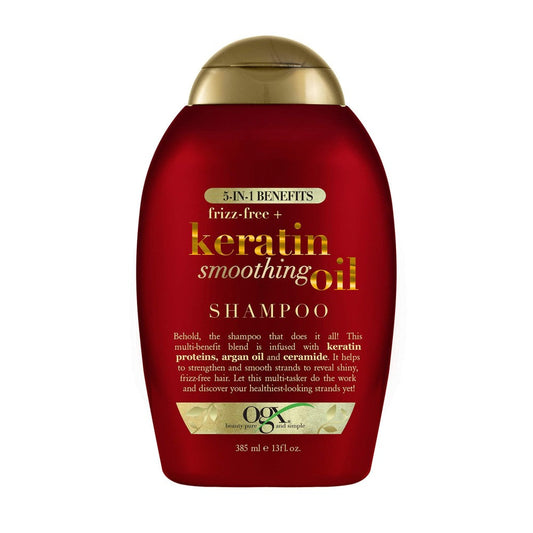 OGX Frizz-Free & Keratin Smoothing 5 In 1 Oil Shampoo, 13 Oz Shampoo Pasteur Pharmacy