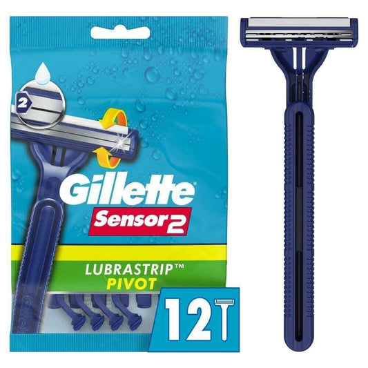 Gillette Sensor2 Plus Disposable Razors, Pivot Head, 12 Count Razors & Razor Blades Pasteur Pharmacy