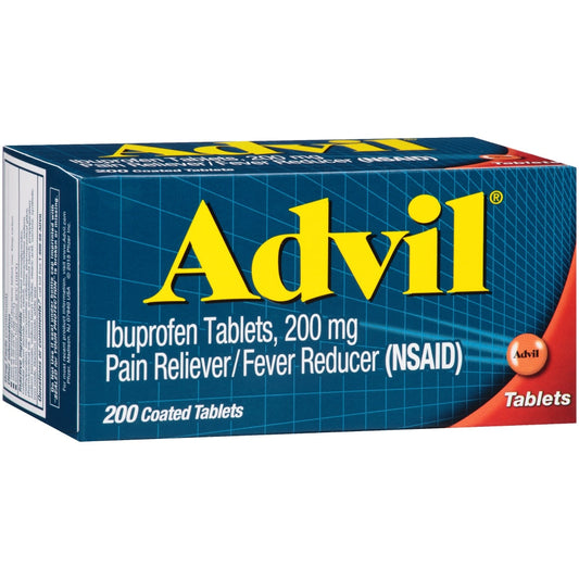 Advil Pain Reliever & Fever Reducer, Relief Medicine With Ibuprofen 200 Mg For Headache, Backache, Menstrual Or Joint Pain, Coated Tablets, Other Health & Beauty Pasteur Pharmacy