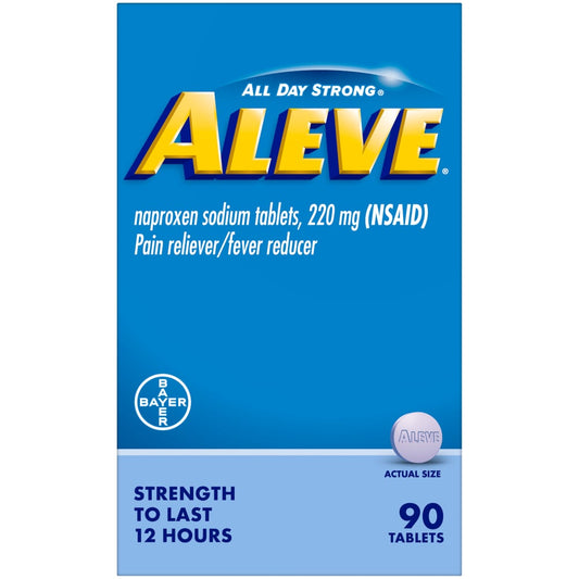 Aleve Pain Reliever & Fever Reducer, 220mg Naproxen Sodium, 90 Tablets Health & Beauty Pasteur Pharmacy