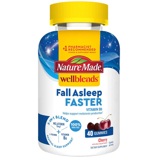 Nature Made Wellblends Cherry Fall Asleep Faster 40 Gummies Vitamins & Supplements Pasteur Pharmacy