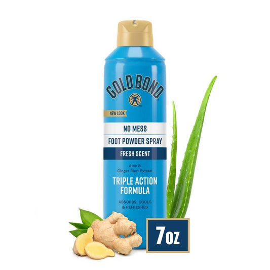 Gold Bond Foot Powder Spray, No Mess, Fresh Scent 7 Oz Foot Care Pasteur Pharmacy