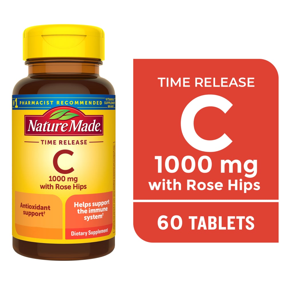 Nature Made Vitamin C 1000 Mg Time Release Tablets With Rose Hips Vitamins & Supplements Pasteur Pharmacy