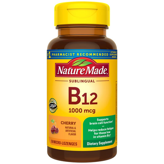 Nature Made Sublingual Vitamin B-12 1000 Mcg Lozenges - Cherry Vitamins & Supplements Pasteur Pharmacy