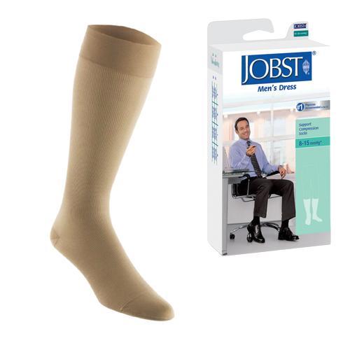 Jobst Men's Dress Knee High 8-15 Closed Toe Socks, Khaki, Large Medical Pasteur Pharmacy
