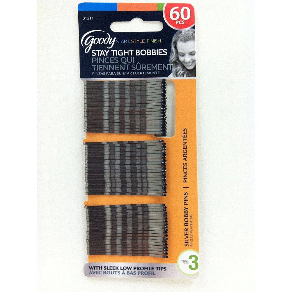 Goody Bobby Pins, Silver, 2 Inch
