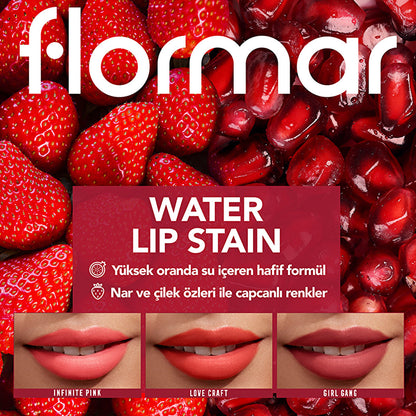 Flormar Water Lip Stain 004 Orange Juice - Acabado mate | Larga duración