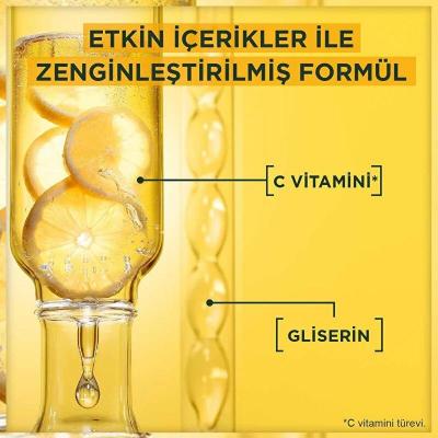 Nettoyant visage illuminateur à la vitamine C de Garnier - 250 ml (8,45 fl oz), végétalien et sans sulfate, hydratant et illuminateur pour les peaux ternes