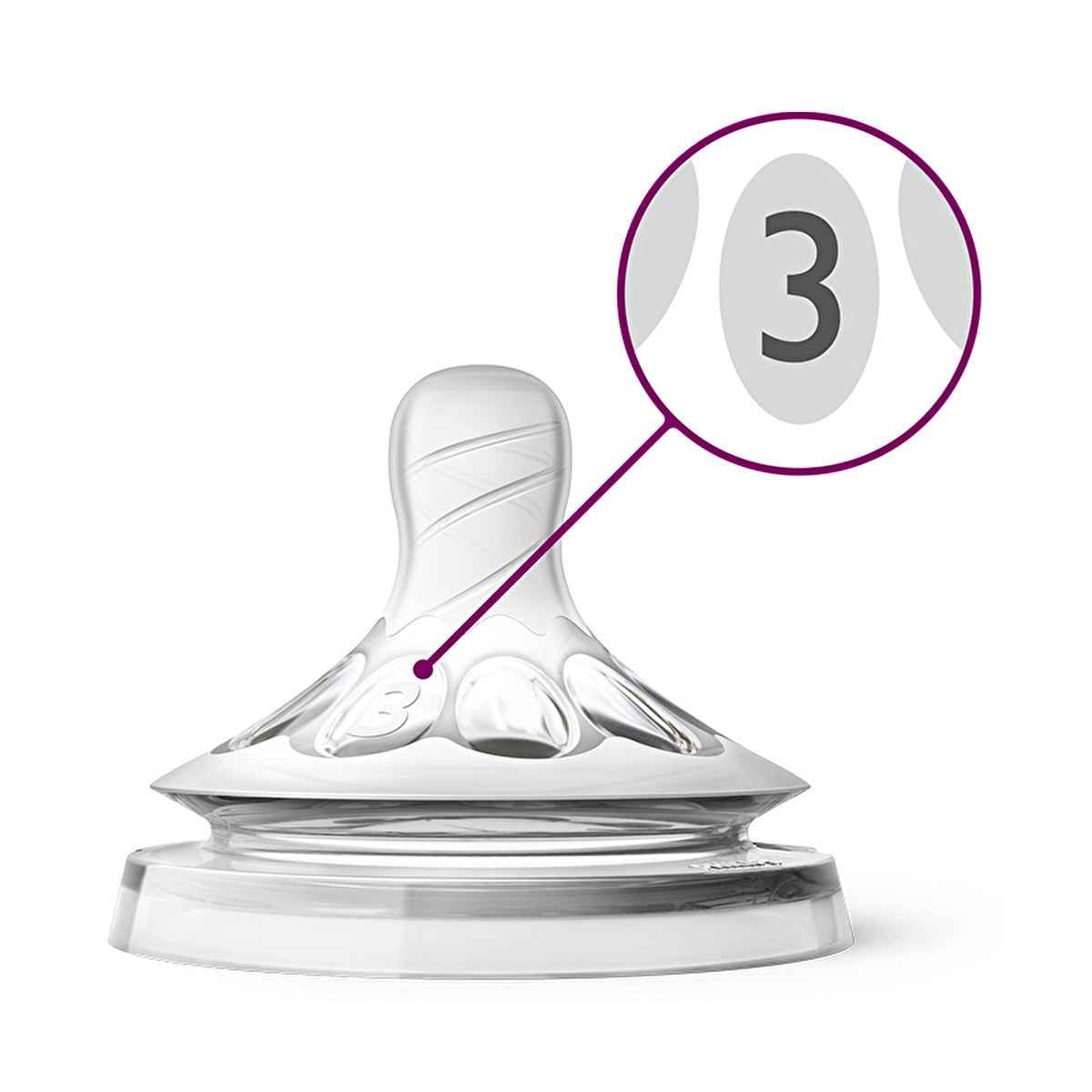 Philips Avent Natural Bottle Nipple 3 Holes - 3 Months+ | 2-Pack