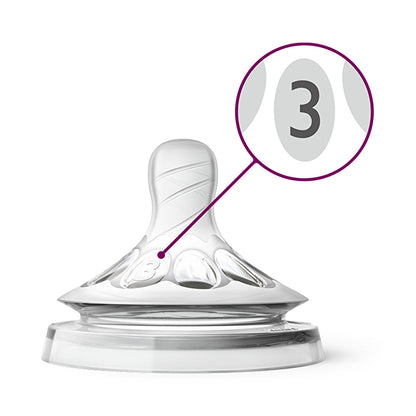 Tetina para biberón Philips Avent Natural, 3 agujeros - 3 meses+ | Paquete de 2