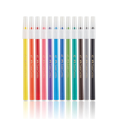 Set de 12 plumones lavables Faber-Castell - Brillantes y duraderos