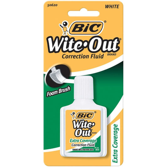 BiC Bi C Wite Out White Extra Coverage Correction Fluid 0.7 Fl Oz Correction Fluids Pasteur Pharmacy