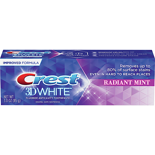 Crest 3D White, Whitening Toothpaste Radiant Mint, 3.0 Oz Toothpaste Pasteur Pharmacy