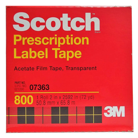 Scotch Prescription Label Protective Tape, 2 in x 72 yd, Individual Box Labels & Tags Pasteur Pharmacy