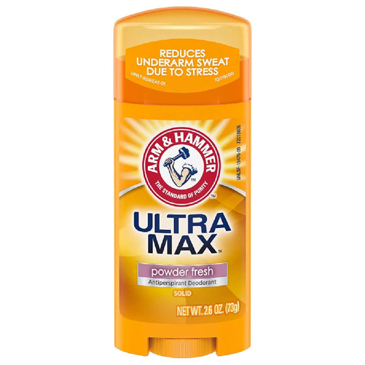 Arm & Hammer Ultra Max Antiperspirant Deodorant, Invisible Solid, Powder Fresh 2.6 Oz Deodorant Pasteur Pharmacy