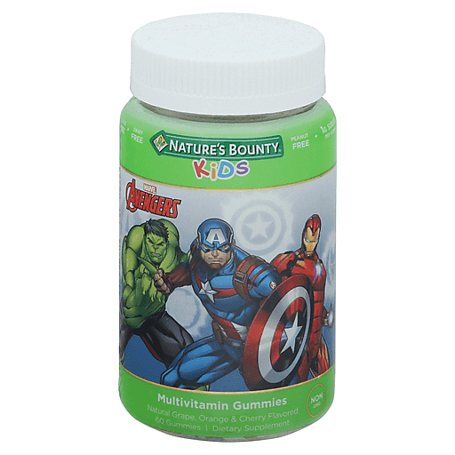 Nature's Bounty Multivitamin, Natural Grape, Orange & Cherry Flavored, Marvel Avengers, Kids, Gummies Vitamins & Supplements Pasteur Pharmacy