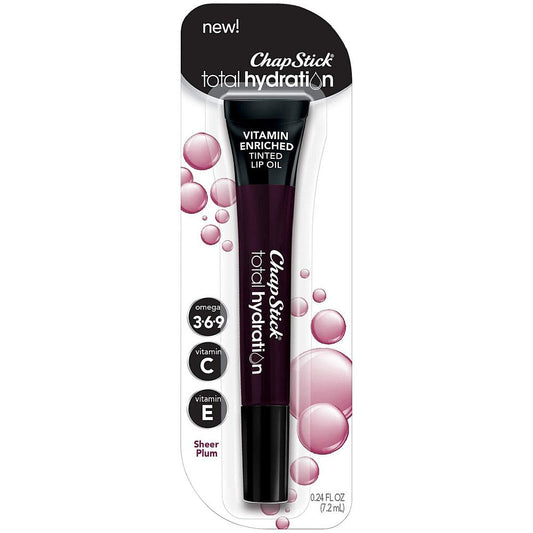 ChapStick Total Hydration Vitamin Enriched Tinted Sheer Plum Lip Oil, 0.24 Oz Lip Balms & Treatments Pasteur Pharmacy