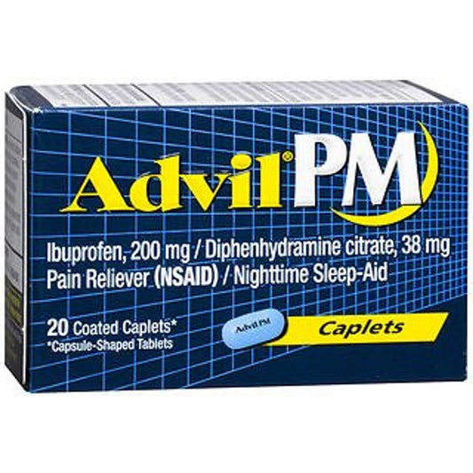Advil Pm Pain Reliever/Nighttime Sleep Aid, Coated Caplets Health & Beauty Pasteur Pharmacy