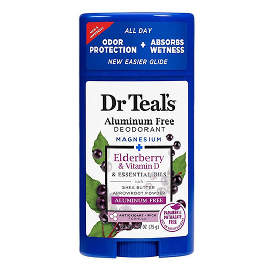 Dr. Teal's Aluminum Free Deodorant, Elderberry And Vitamin D, 2.65 Oz Deodorant Pasteur Pharmacy