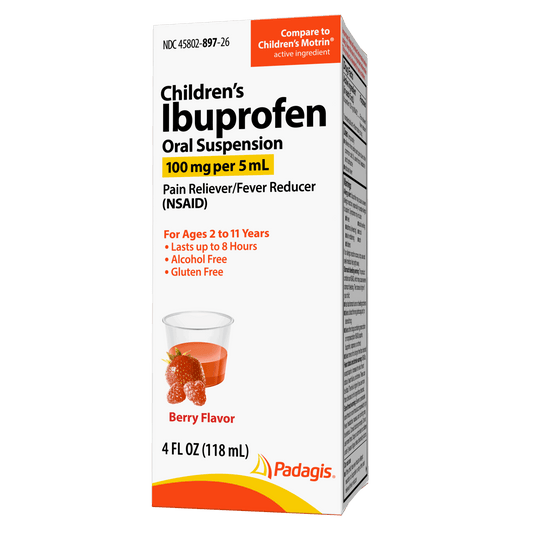 Padagis Children's Ibuprofen Oral Suspension, 100 mg/5 mL (50 x 5 mL Unit Doses) Medicine & Drugs Pasteur Pharmacy