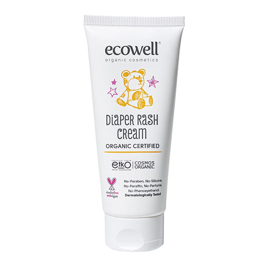Crème pour le change bio Ecowell - 110 g, végane et hypoallergénique pour nouveau-nés