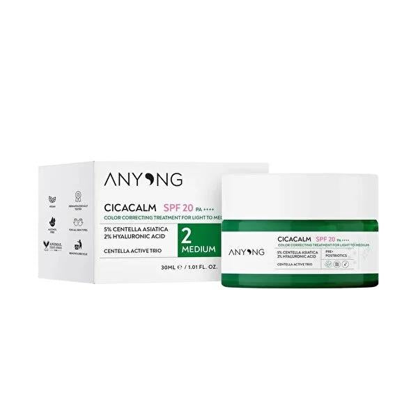 Anyong Cica Tiger Grass Moisturizing Cream with SPF 20, Even Skin Tone & Anti-Redness, Hyaluronic Acid & Niacinamide - Lightweight, Non-Greasy, 1.01 fl oz