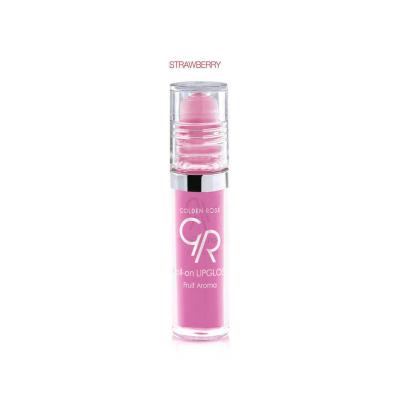 Brillo labial Roll-on Golden Rose - Aroma frutal, 3.4 ml, Sabor fresa
