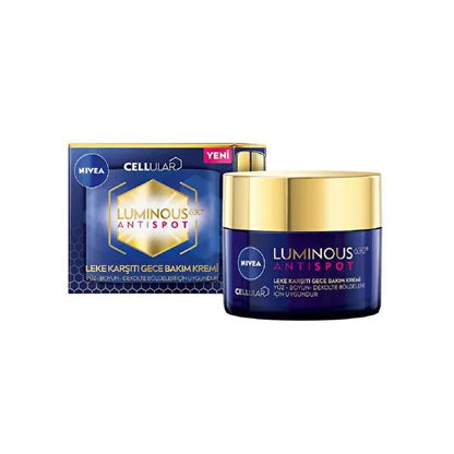 Crema de noche Nivea Cellular Luminous630 Antimanchas - Tratamiento para manchas oscuras | 1.7 fl oz
