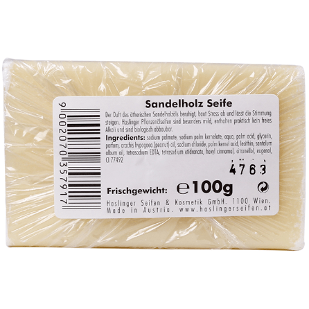 Haslinger Sandalwood Soap 100g Bar Soap Pasteur Pharmacy