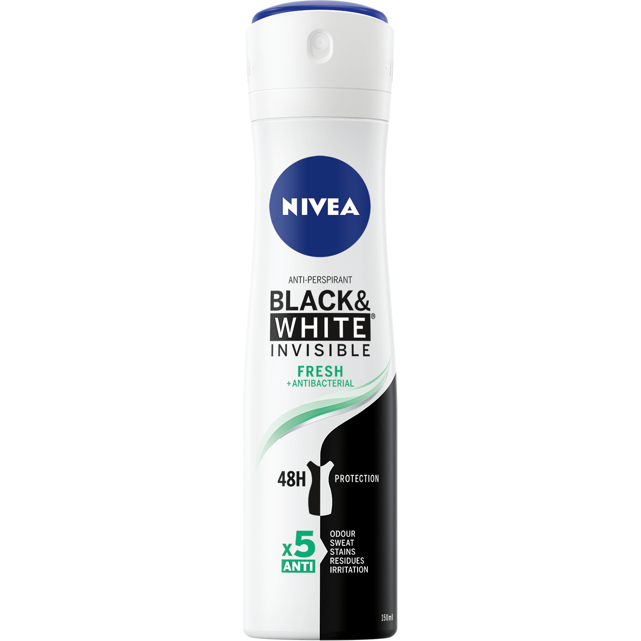 Nivea Invisible Black & White Fresh Anti-Perspirant Deodorant Spray 150ml Deodorant Pasteur Pharmacy