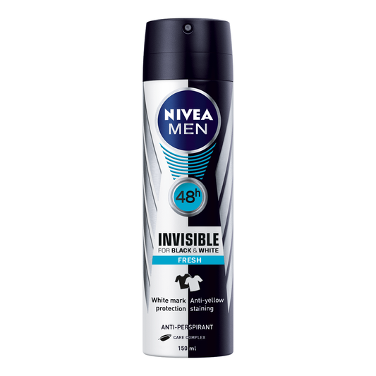 Nivea Men Invisible For Black & White Fresh 48h 150ml Deodorant & Anti-Perspirant Pasteur Pharmacy