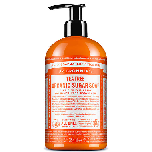 Dr. Bronner's Organic 4-in-1 Pump Soap Sugar 12 Fl Oz Tea Tree Health & Beauty Pasteur Pharmacy