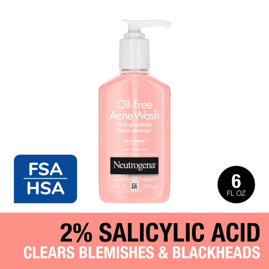Neutrogena Oil Free Acne Wash Pink Grapefruit Cleanser 177ml Facial Cleansers Pasteur Pharmacy
