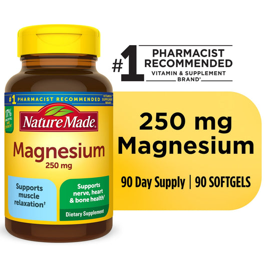 Nature Made Magnesium 250 Mg Softgels - 90ct Vitamins & Supplements Pasteur Pharmacy