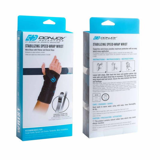 DonJoy Stabilizing Speed Wrist Wrap, Right, Black First Aid Pasteur Pharmacy