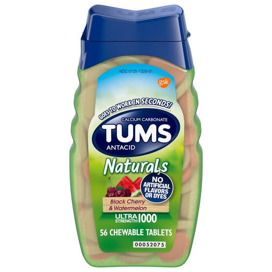 Tums Naturals Ultra Strength Antacid Chewable Tablets - Black Cherry & Watermelon Health & Beauty Pasteur Pharmacy