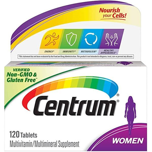 Centrum Multivitamin For Women, Multivitamin/Multimineral Supplement With Iron, Vitamins D3, B And Antioxidants Vitamins & Supplements Pasteur Pharmacy