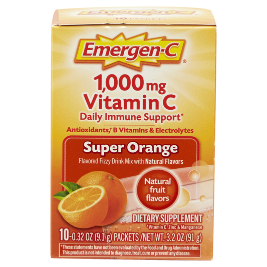 Best English Titles Option 1: The Optimized E-Commerce Title (Best for Search) Emergen-C Vitamin C 1000mg Powder, Immune Support Fizzy Drink Mix, Super Orange, 10 Packets Vitamins & Supplements Pasteur Pharmacy