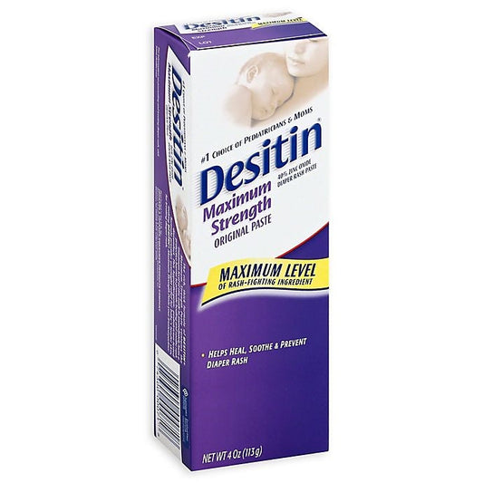 Desitin Maximum Strength Baby Diaper Rash Cream With 40% Zinc Oxide For Treatment, Relief & Prevention, Hypoallergenic, Phthalate- & Paraben-Free Paste, 4 Oz Diaper Rash Treatments Pasteur Pharmacy