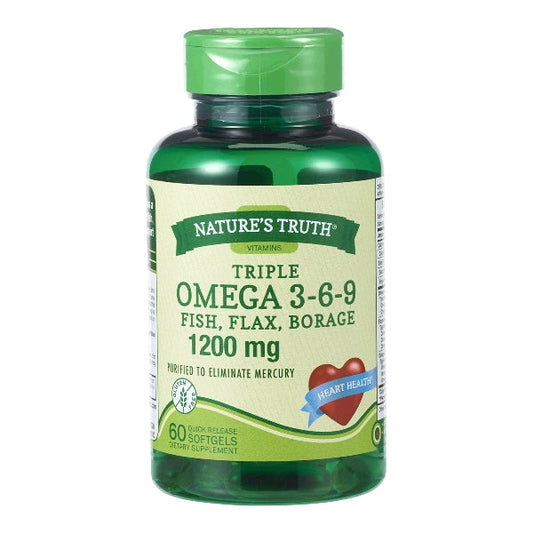 Nature's Truth Triple Omega 3-6-9 Fish, Flax, Borage 3,600 Mg Vitamins & Supplements Pasteur Pharmacy