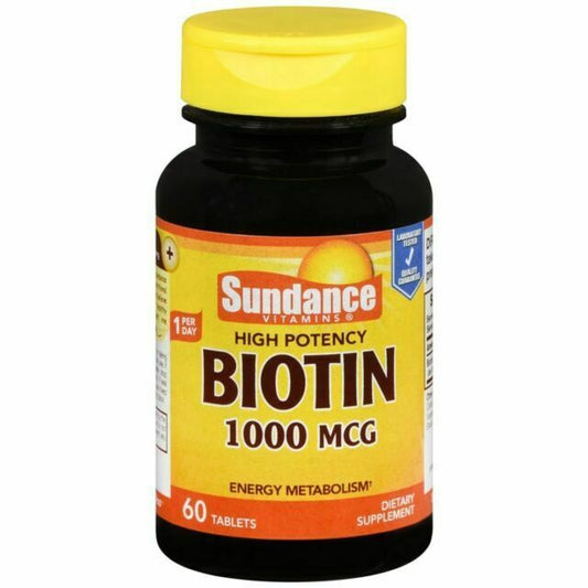 Sundance Vitamins 1000 Mcg High Potency Biotin 60 Tablets Vitamins & Supplements Pasteur Pharmacy