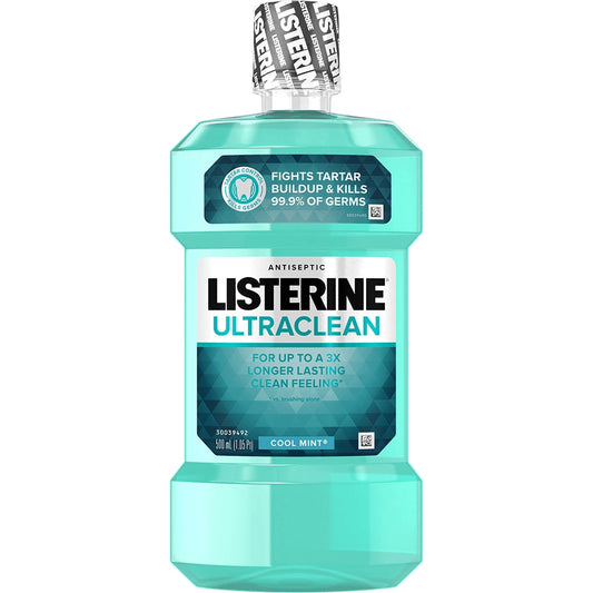Listerine Ultraclean Antiseptic Mouthwash Oral Care For Gingivitis Cool Mint 1 L Mouthwash Pasteur Pharmacy