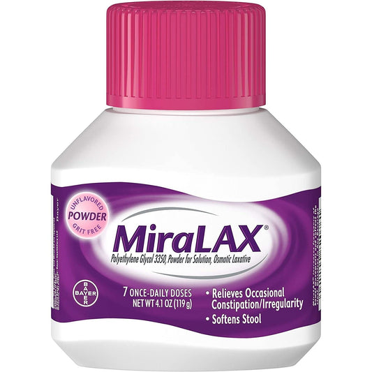 MiraLAX Powder Unflavored Osmotic Laxative 4.1 Oz Bottle Health & Beauty Pasteur Pharmacy