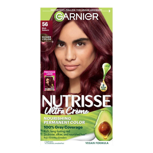 Nutrisse Garnier Nourishing Hair Color Creme, 56 Medium Reddish Brown (Sangria), 1 Kit Hair Color Pasteur Pharmacy