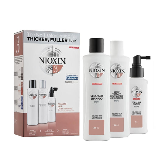 Nioxin Hair Care Set for Colored Hair - Anti-Hair Loss Treatment with 3-Part System, Large Size